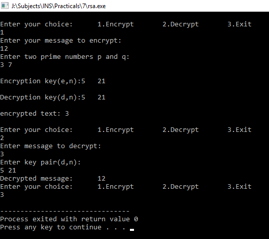 encryption and decryption using rsa algorithm in python